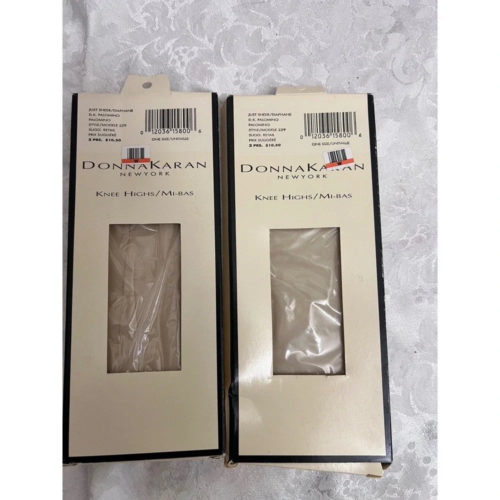 Donna Karan New York Just Sheer Knee Highs Palomino 229 One Size 2 Boxes 4 Pairs